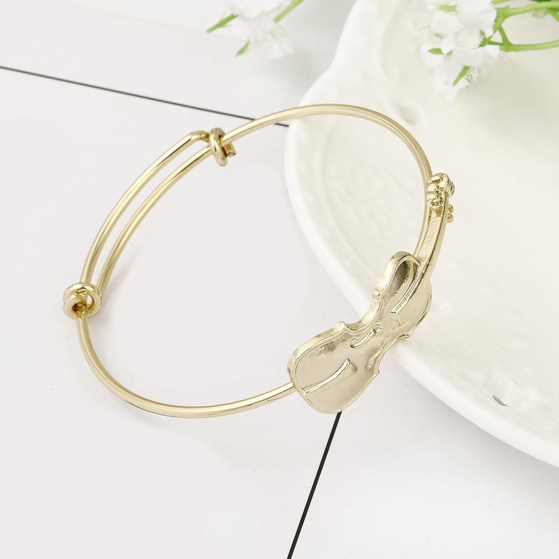SENFAI Preppy Bracelets Music Lover Violin Stretch Bangle Bracelet Jewelry Gifts - Image 1
